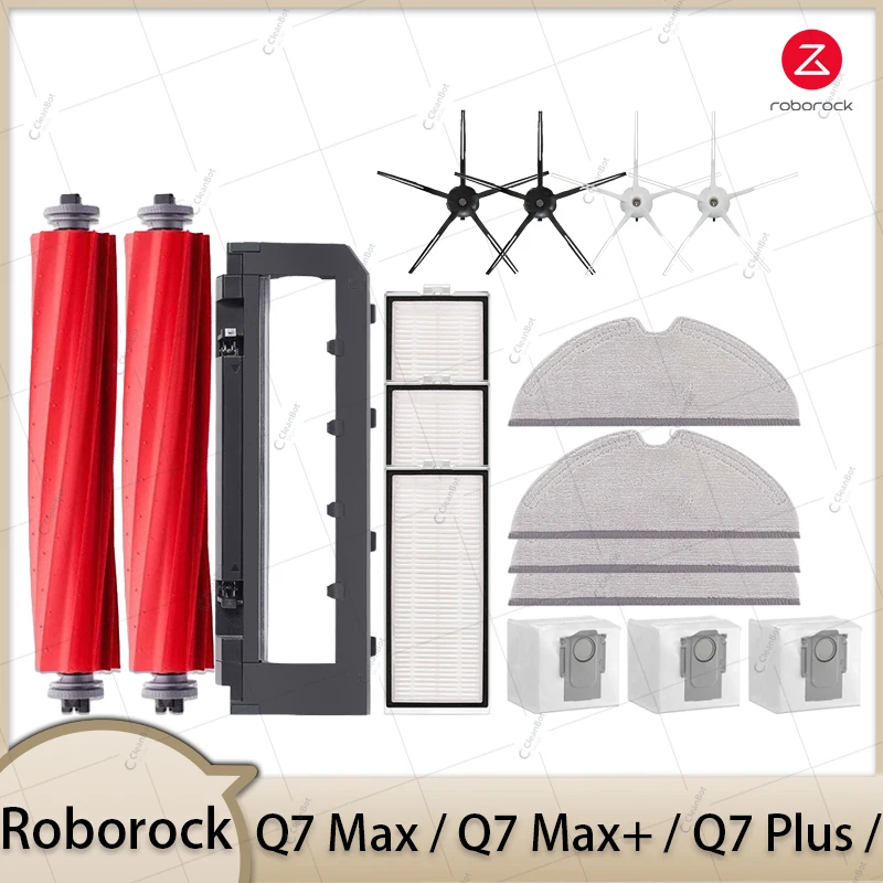 Roborock Q7 Max / Q7 Max+ / Q7 Plus / T8 HEPA Filter Robot Vacuum Cleaner Spare Parts Main Side Brush Mop Cloth Dust Bag