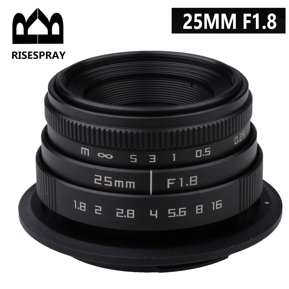 25mm F1.8 Mini CCTV C Mount Wide Angle Optical Lens for Canon EOSM Nikon N1 Sony NEX Fuji Olympus Panasonic Mirrorless Camera
