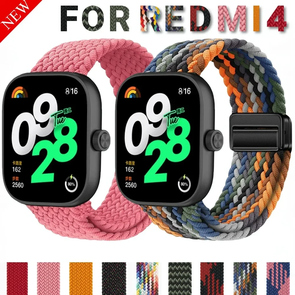 Braided Nylon Strap for Redmi Watch 6 Smart Watch Magnetic Buckle Loop Bracelet for Redmi Watch 6/5/4 Sport Breathable Wristband