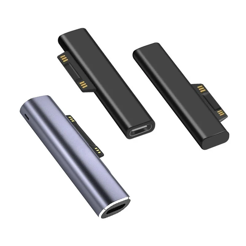 15V 3A PD Charging USB-C Charger C Female to Magnetic Connector Adapter Compatible with Surface Pro3/4/5/6/7 Laptop1/2/3 Book Go