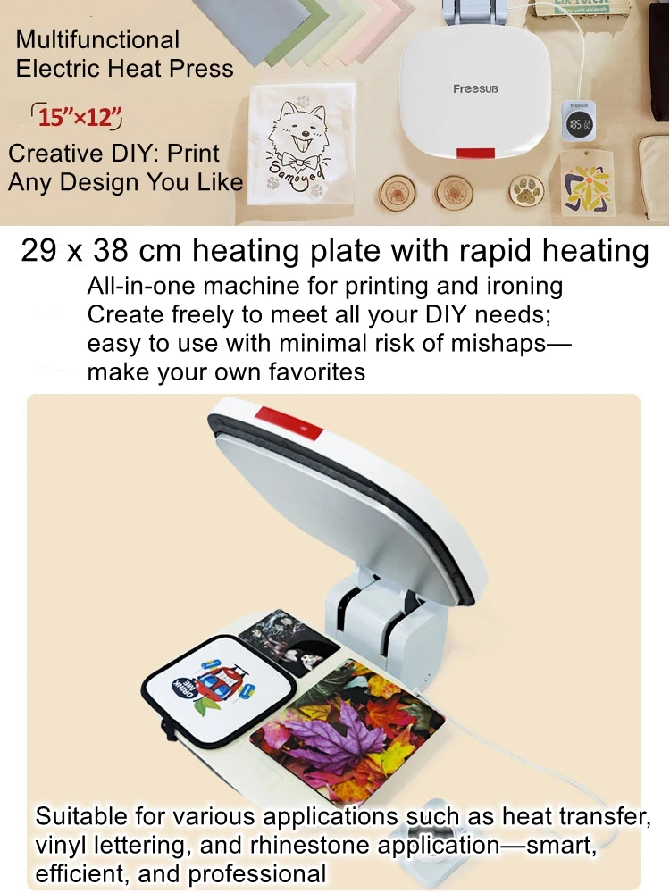 Small printing ironing machine automatic lifting and ironing machine flat plate sublimation machine T-shirt ironing machine