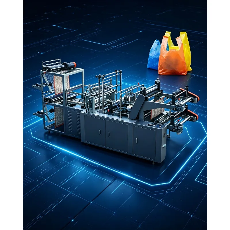 Industrial High Speed Plastic Bag Making Machine LDPE HDPE PE Film Extruder Blown Production Line Automatic T-Shirt Bag Manufact
