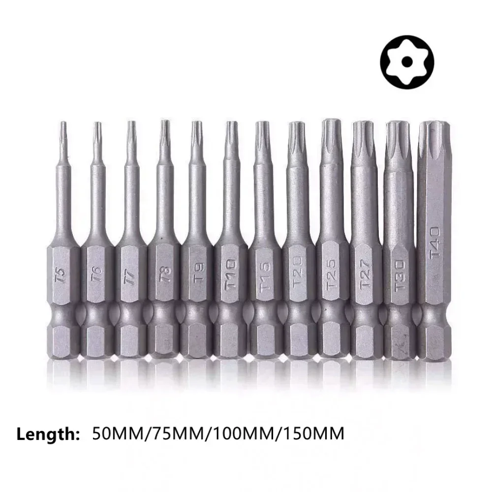 Krachtige 50/75/100/150mm Security Tamper Proof Magnetic Screwdriver Set Drill Bit Screw Driver Bits Hex Torx Flat Head