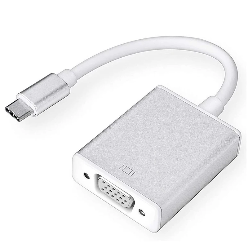 USB-C Male to VGA Female Adapter USB 3.1 Type-C Thunderbolt3 to VGA Converter Compatible with Macbook Pro Dell XPS Surface Book2