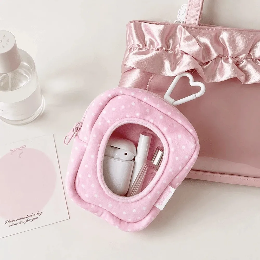 Doll Carrying Bag Transparent Keychain Plush Dot Backpack Pendant Strawberry Shape Mini Ita Bag Display