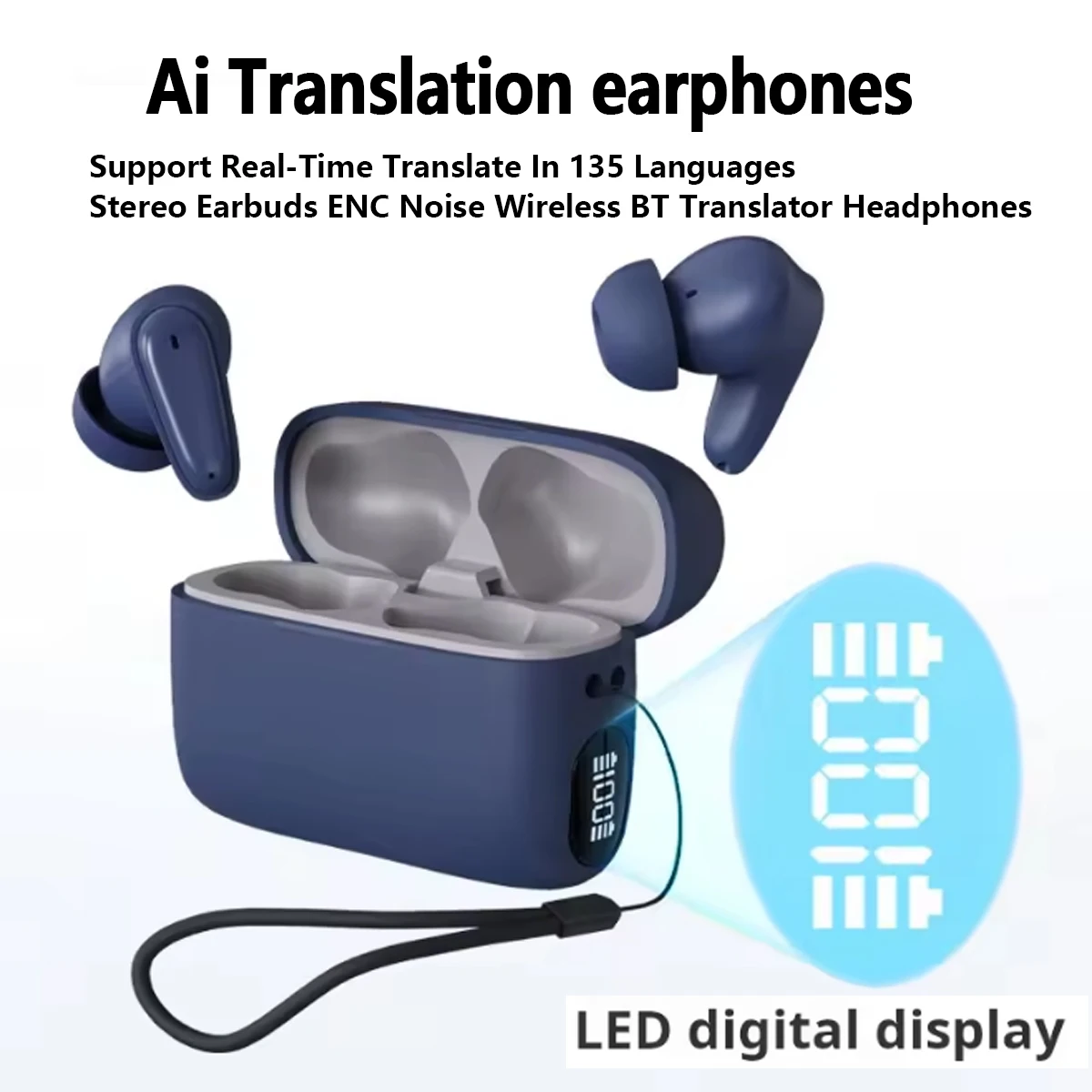 Ai Translation earphones Support Real-Time Translate In 135 Languages Stereo Earbuds ENC Noise Wireless BT Translator Headphones