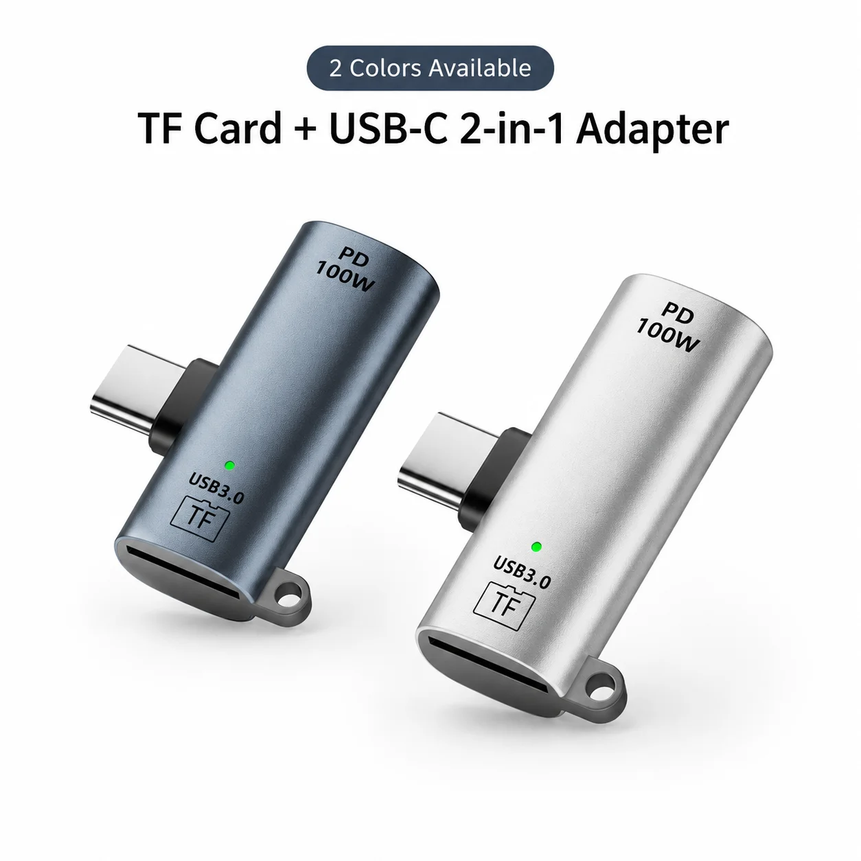 USB C to Micro SD Card Reader with 100W PD Charging, 2-in-1 Type C to TF Card Adapter 5Gbps USB 3.0, Aluminum Memory Card Viewer
