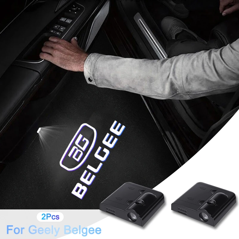 2Pcs Wireless Car Door Lights Projector with HD Car Door LED Projector Lamp for Geely BelGee X50 X70 2023-2026 Car Accessories