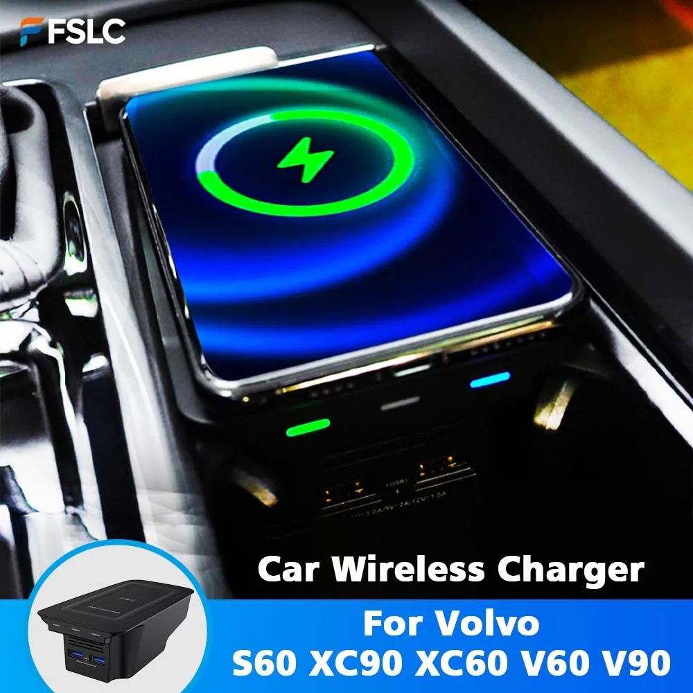 ⭐Genuine⭐ Car Wireless Charger Auto Parts 15W Quick For Volvo S60/XC90/XC60/V60/V90 Phone Charger Modification Accessories