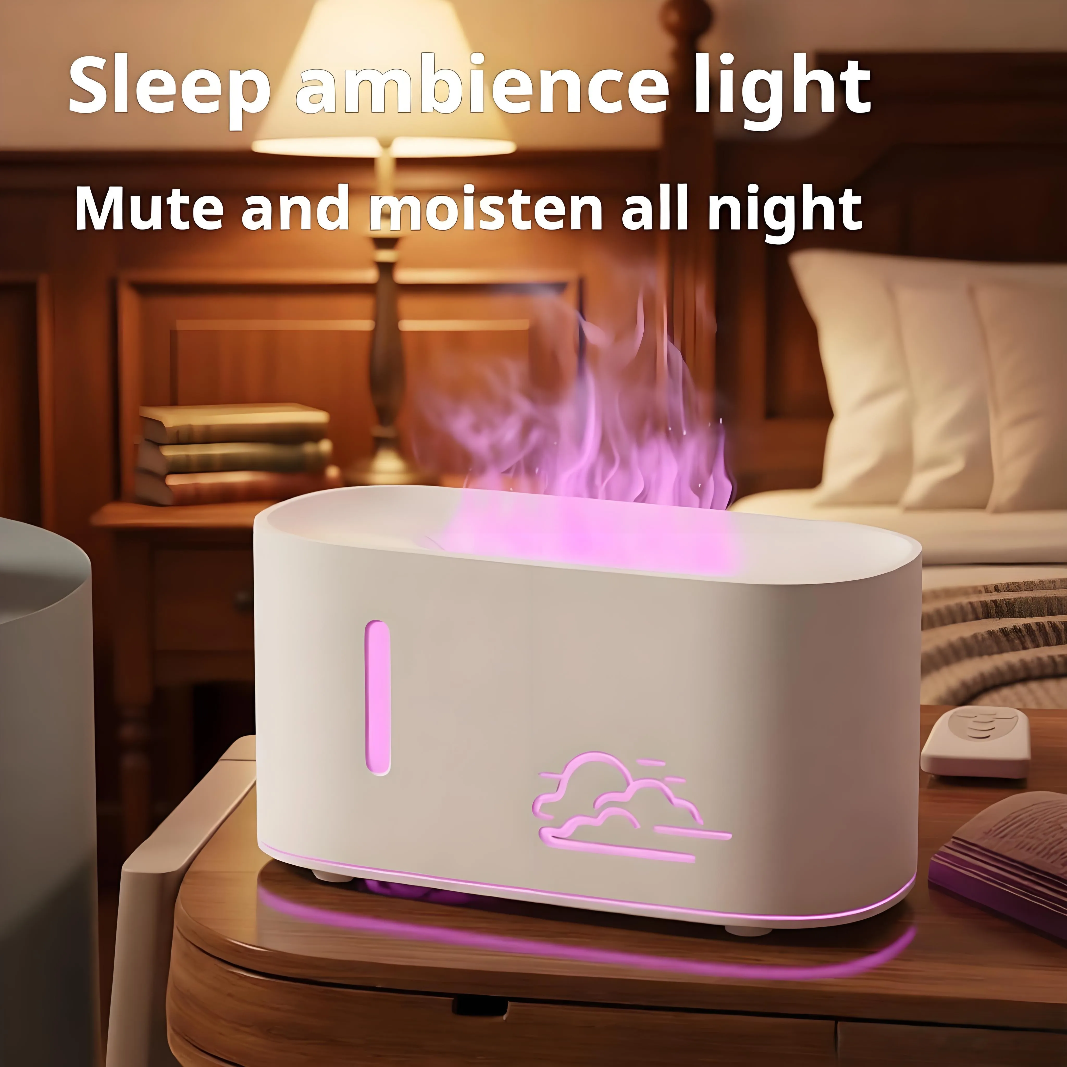 2026 New Cloud-shaped Humidifier Portable USB Flame Humidifier Home Bedroom Diffuser Small Size for Bedroom Aromatherapy