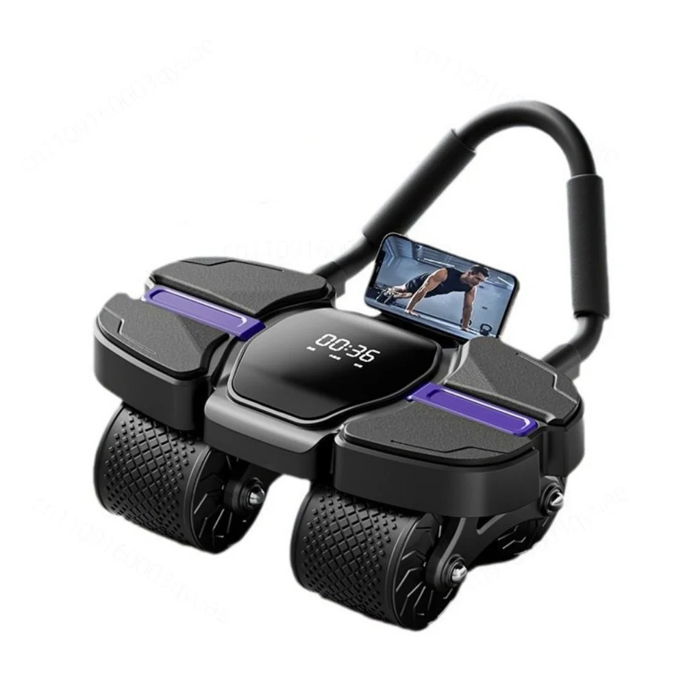 4 Wheels Automatic Rebound Ab Roller Home Abdominal Training Fitness Equipment For Men Women