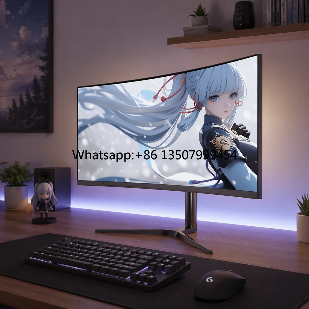 Ultra-thin 34inch Desktop PC LCD Wide Screen 4K Curved Gaming Monitor Home Office Computer HDR RGB LED Display 75Hz 165Hz 240Hz