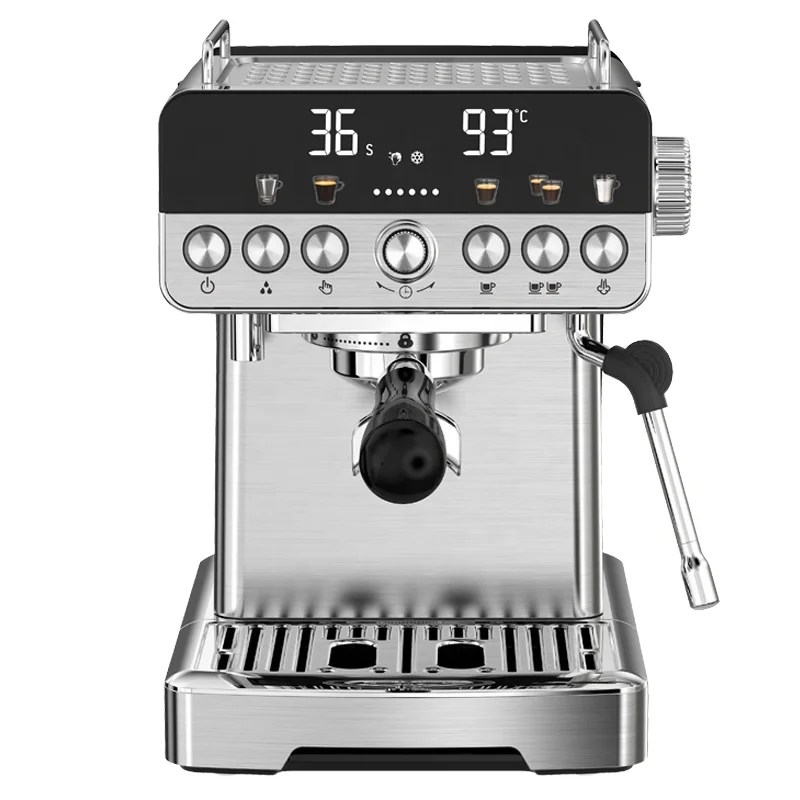 2026 Hot！Professional 58mm Portafilter Electric Smart Coffee Maker 20 Bar LED Display Stainless Steel Espresso Machine Household