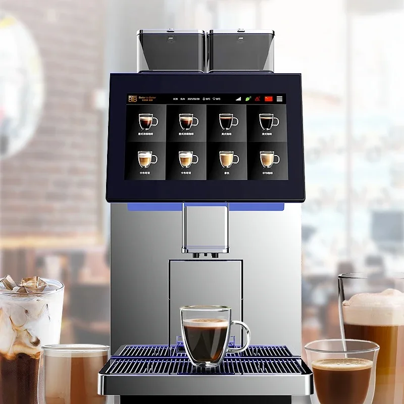11.6 Inch Smart Screen Bean To Cup Coffee Equipment Commercial Automatic Espresso Maker Built-in Milk Foam Function For Catering