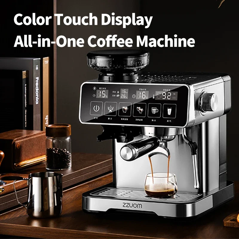 20Bar Fully Automatic Espresso Machine, Built-in Grinder, Smart Touchscreen, Stainless Steel, With Milk Frother