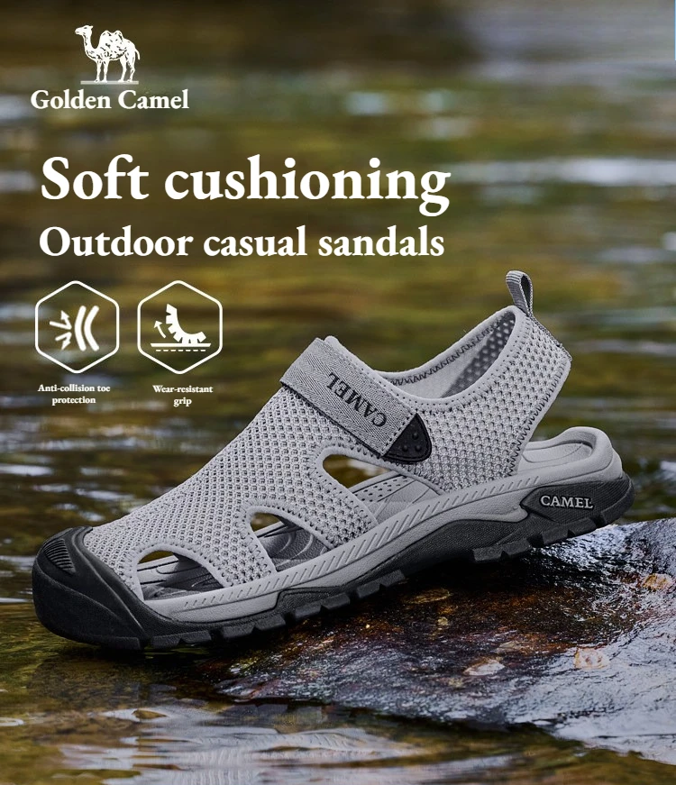 Golden Camel Summer Men's Sandals Outdoor Breathable Hiking Shoes Water Beach Sandals Camping Fishing Climbing Casual Sneakers