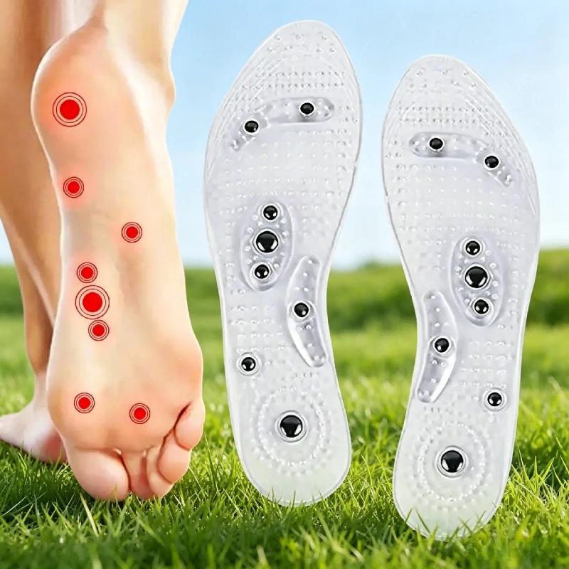 Magnetic Silicone Massage Insoles Orthotic Arch Support Gel Shoe Inserts Foot Therapy Relieve Foot Pain Care Pads