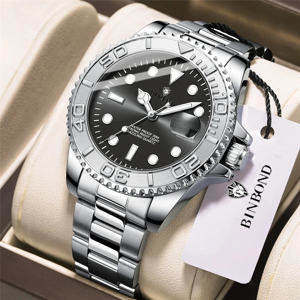 New Automatic Watch Mens Gray Digital Sports Bezel Luxury Watches For Man Fashion Quartz Wristwatches Gifts Men Tudo Por 1 Real