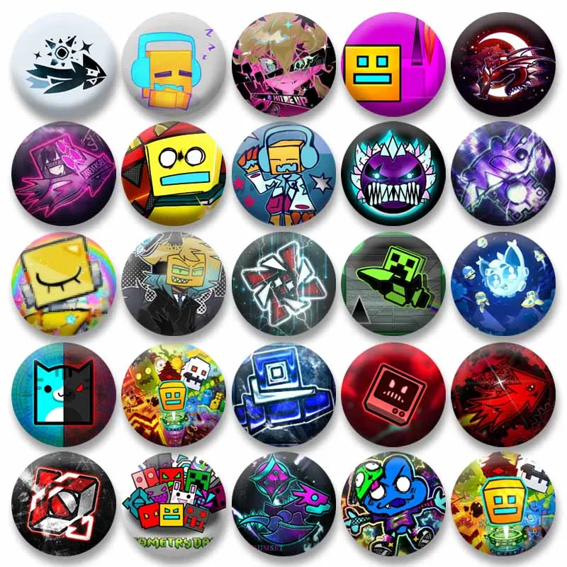 Game Geometry Dash Lite Brooch Creative Funny Cartoon Enamel Pins ‌Cute Anime Button Badge for Backpack Accessories Gamer Gifts