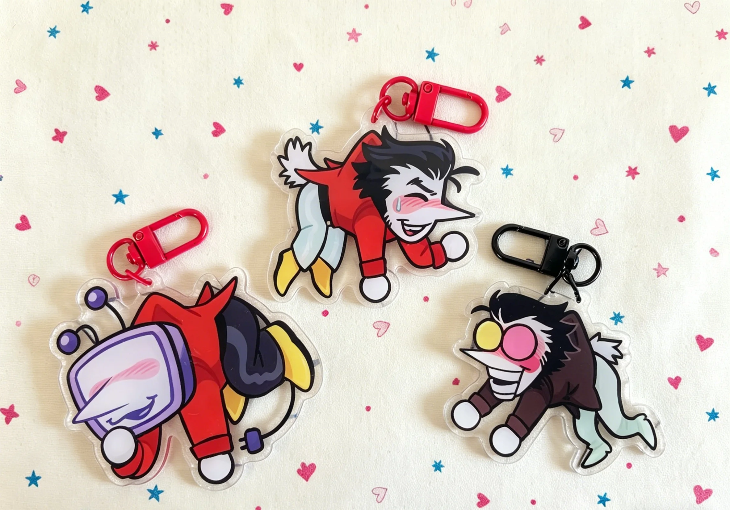 Cute Spamton Acrylic Keychain PendantBag Charm, Cartoon Backpack Zipper Buckle Accessories, Funny Gamer Gift for Boys and Girls