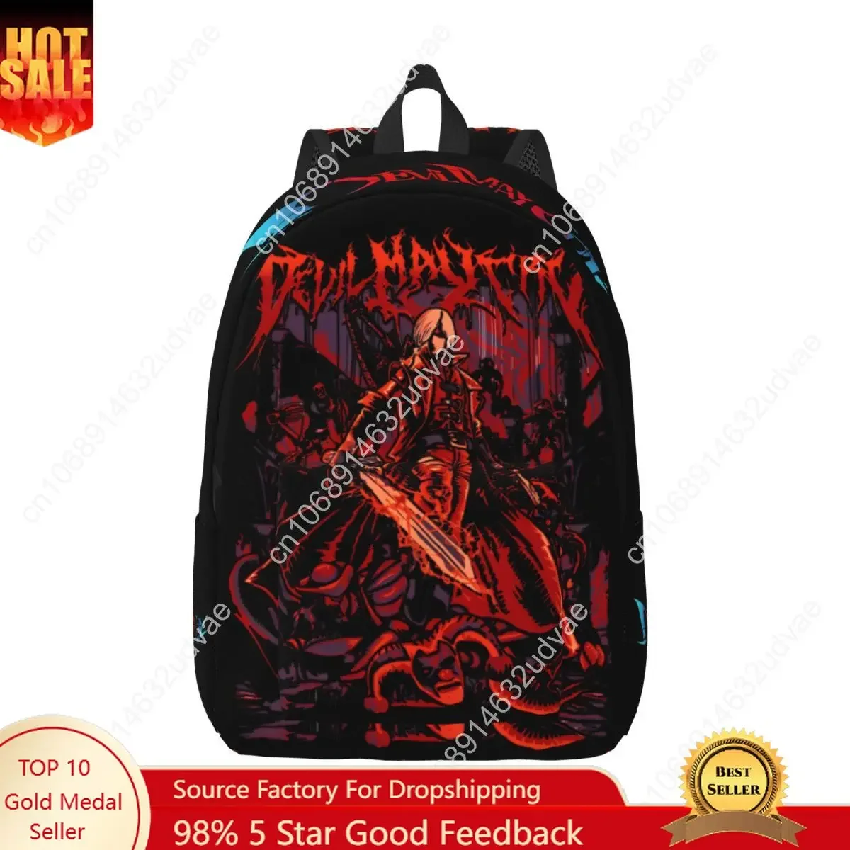Devils Action Game Casual May Cry Backpack Outdoor Student Business PC Gaming DMC Daypack for Men Women Laptop Canvas Bags