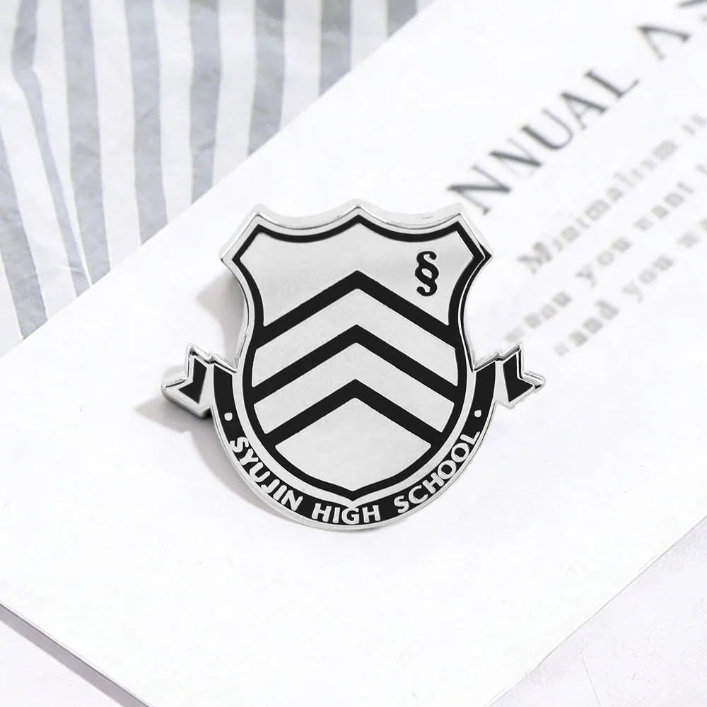 Persona 5 Shujin High School Emblem Enamel Brooch Anime Gaming Collectibles Badge Backpack Clothing Accessories Gamer Gift