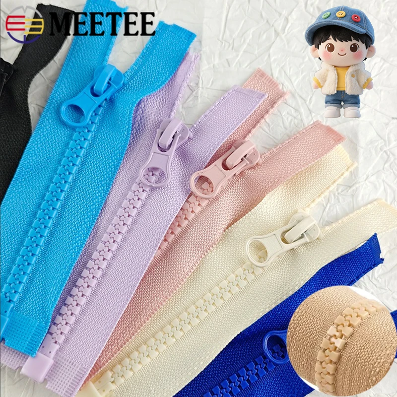 2/5/10Pcs 15cm Mini Resin Zipper 5# Open-End Sewing Zippers Doll Clothing Pencil Case Decor Zip Tape Separable Zips Repair Kits