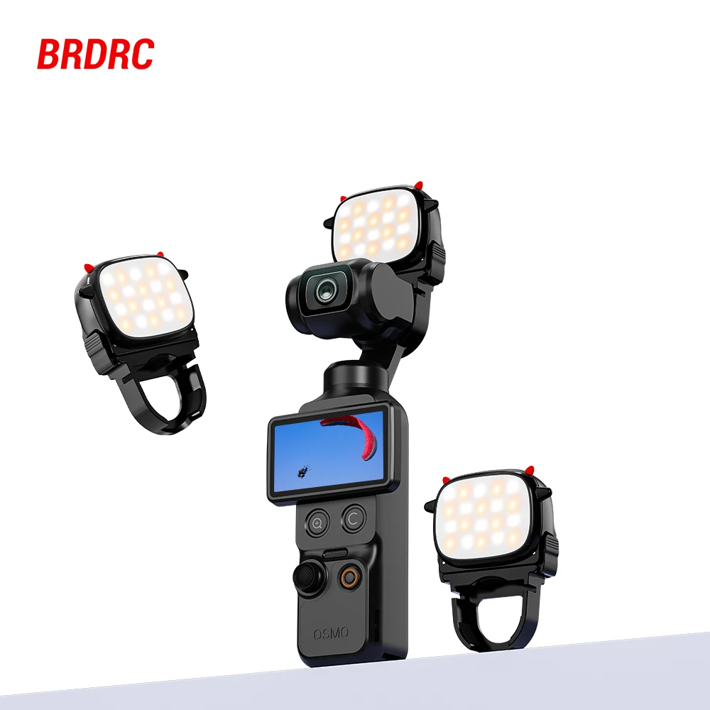 BRDRC Magnetic LED Light for DJI OSMO Pocket 4 3 Accessories Gimbal Selfie Vlog Video Fill Lighting 300mah Rechargeable
