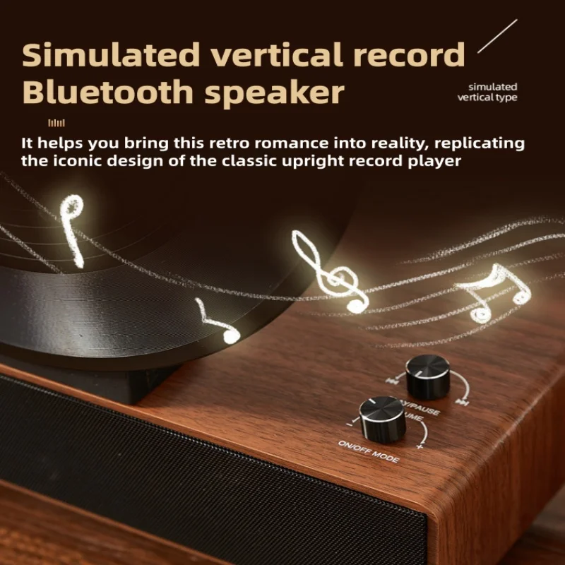 The Vintage Gramophone Wooden Wireless Bluetooth Speaker Is Suitable for Living Rooms Bedrooms Offices and Home Decoration