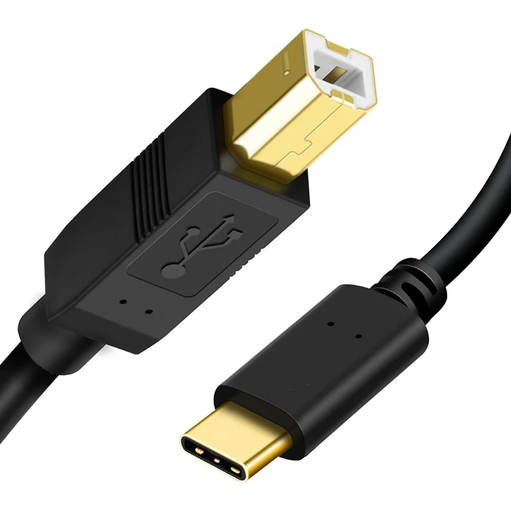 USB C To USB B Printer Cable Type-B To Type-C for MacBook Pro/Air USB-C MIDI Cable for Yamaha Piano MIDI Keyboard DJ Controller