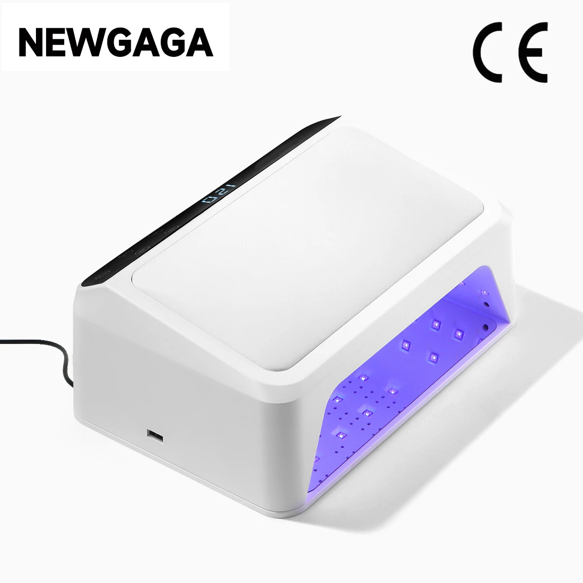 NEWGAGA Home Use 66Pcs Beads UV LED Nail Lamp with Arm Rest Pillow for Gel Polish 72W Nail Light Dryer with 4 Timers for Salon