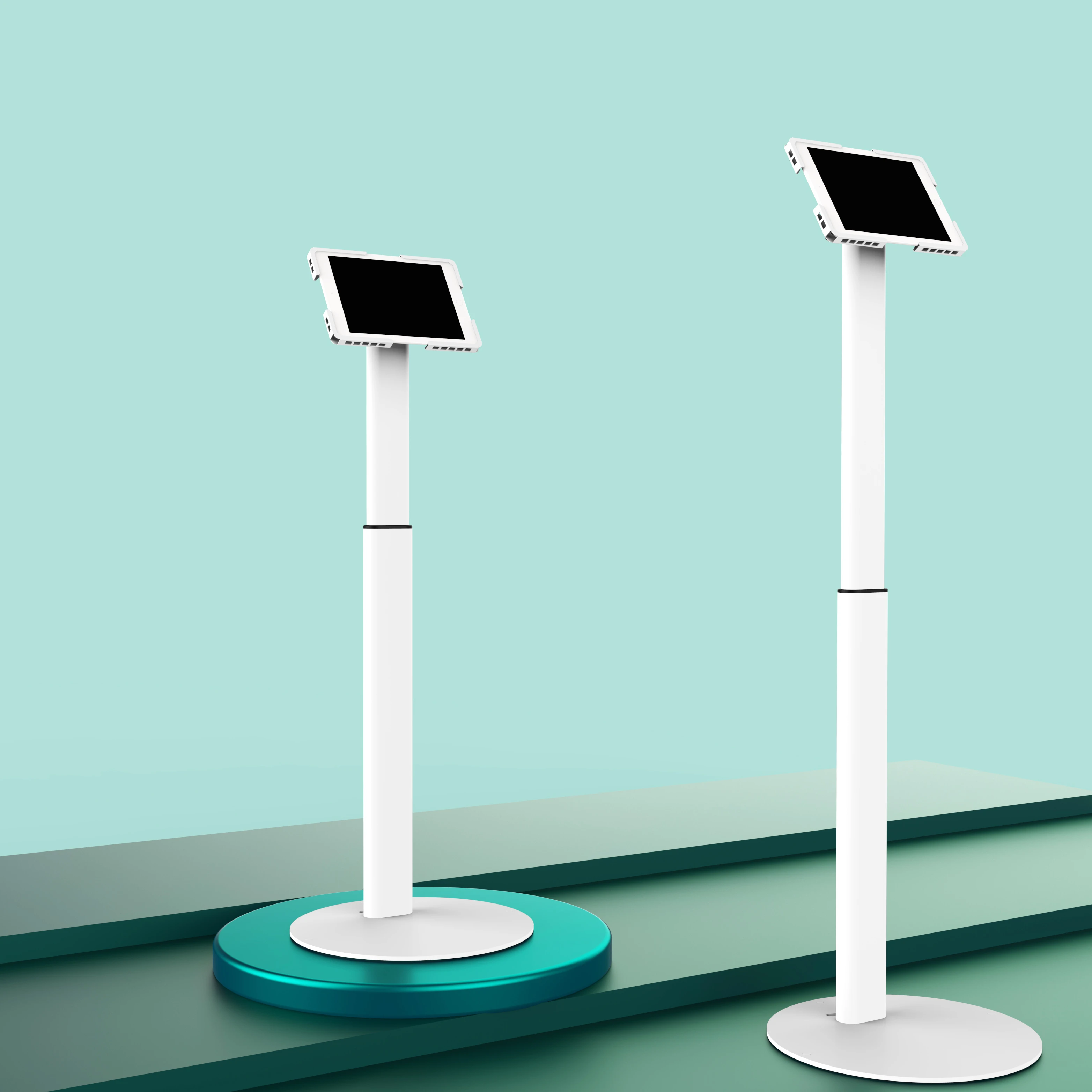 Free Standing Floor Tablet Stand with Adjustable Height 20lbs Load Capacity Home Indoor Use for 7-10.5inch Tablets