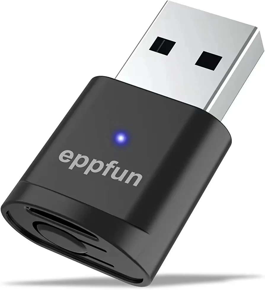 Eppfun Updated Wireless Bluetooth 5.2 Adapter for PC, Laptop, Mac, PS5, PS4 with AptX-Adaptive, 24-bit Wireless Audio Dongle