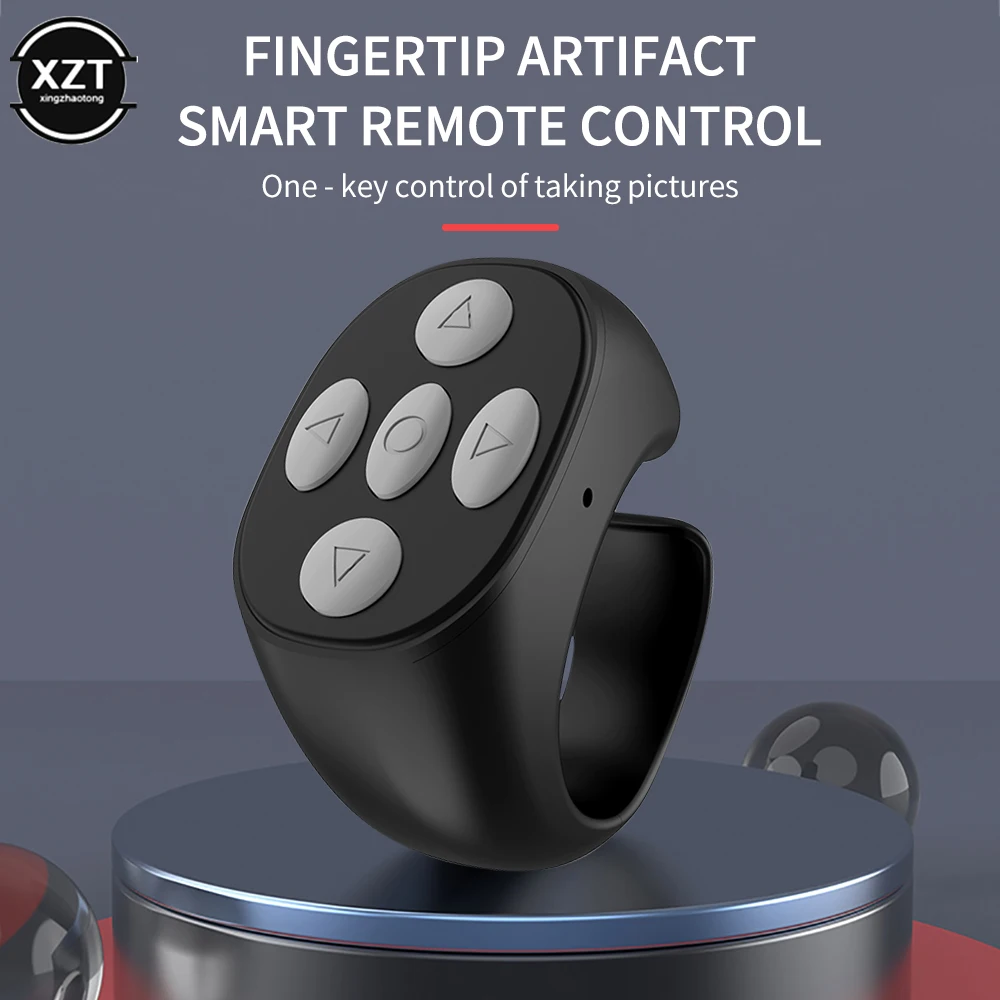 Wireless Bluetooth Fingertip Selfie Controller Tiktok Short Video Page Flipping Browsing Device Mobile Phone Remote Control Ring