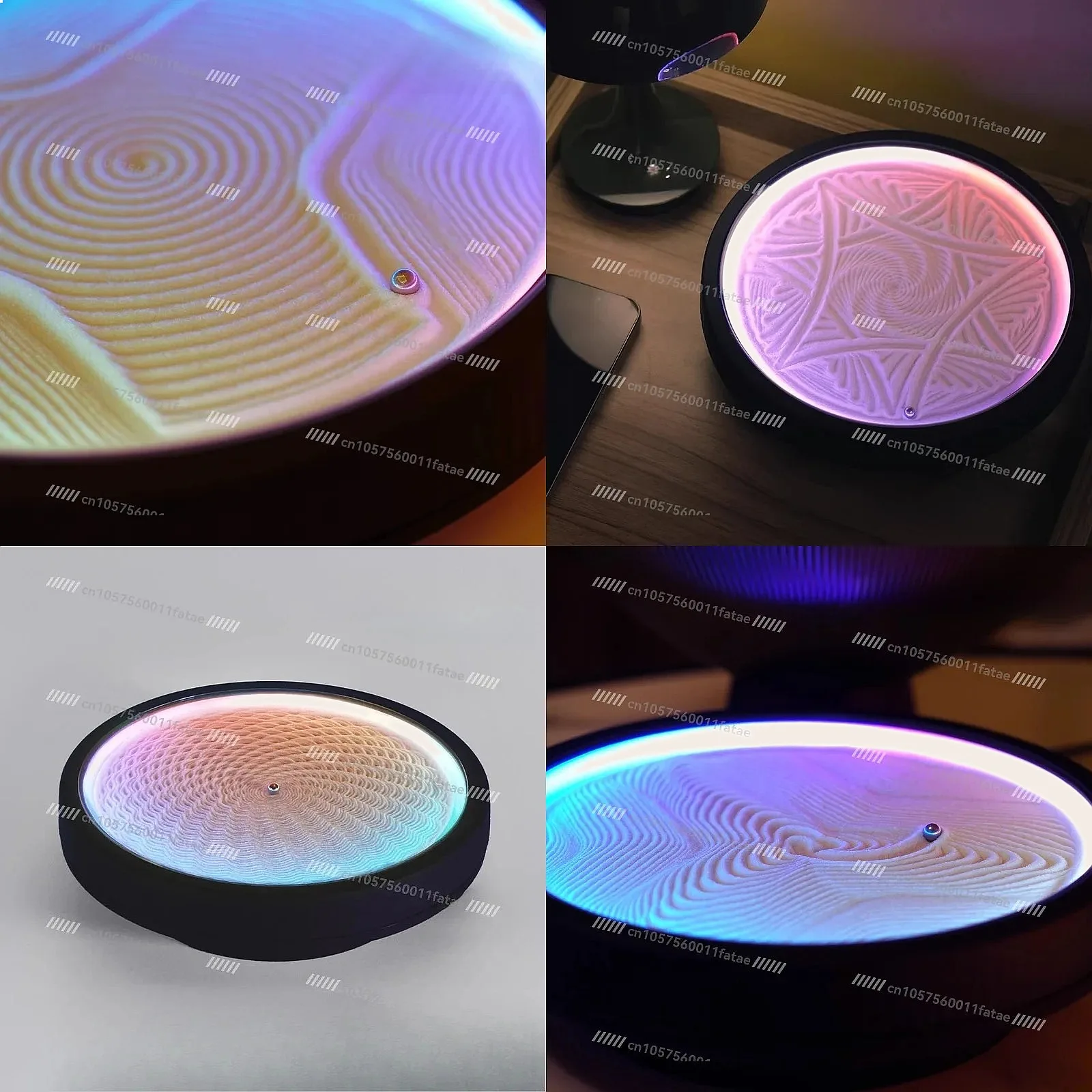 Kinetic Zen Sand Garden Programmable Automatic Drawing Machine with Soothing Ambient Light for Home Office Decor Creative Gift