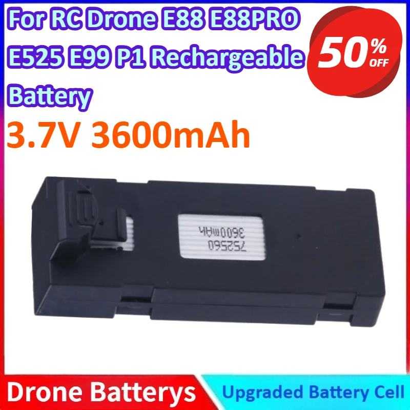3.7V 3600mAh New Li-ion Battery for RC Drone E88 E88PRO E525 E99 P1 P3 P10 A13 RC Quadcopter Parts Rechargeable Battery