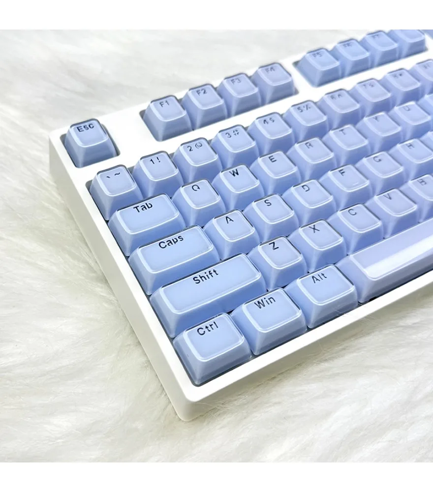 Personalized keycap spot jelly blue keycap 0EM height small full set of 136 keys PC transparent magnetic axis keyboard trend