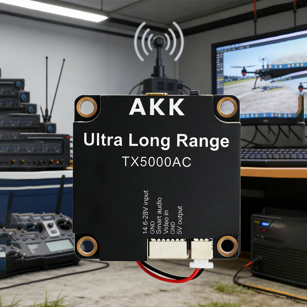 AKK TX5000AC VTX 5.8GHz 5000mW Ultra Long-Range FPV Video Transmitter 5W High Power for Drone Racing And Gaming