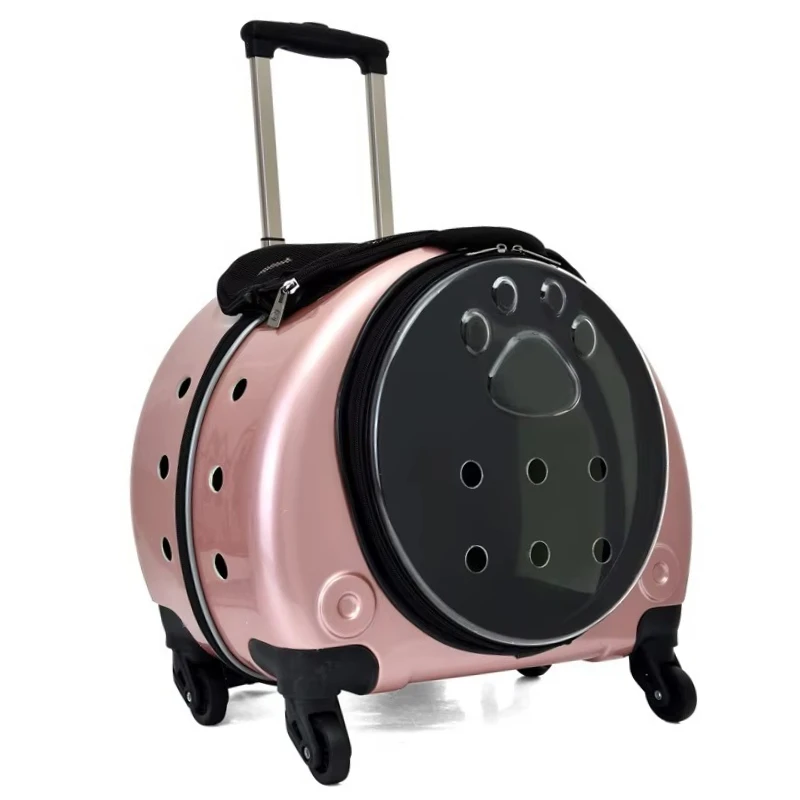 2026 Portable Space Capsule Pet Backpack Fashionable PC Material Trolley Suitcase With Animal Pattern for Cats Cage Carrier