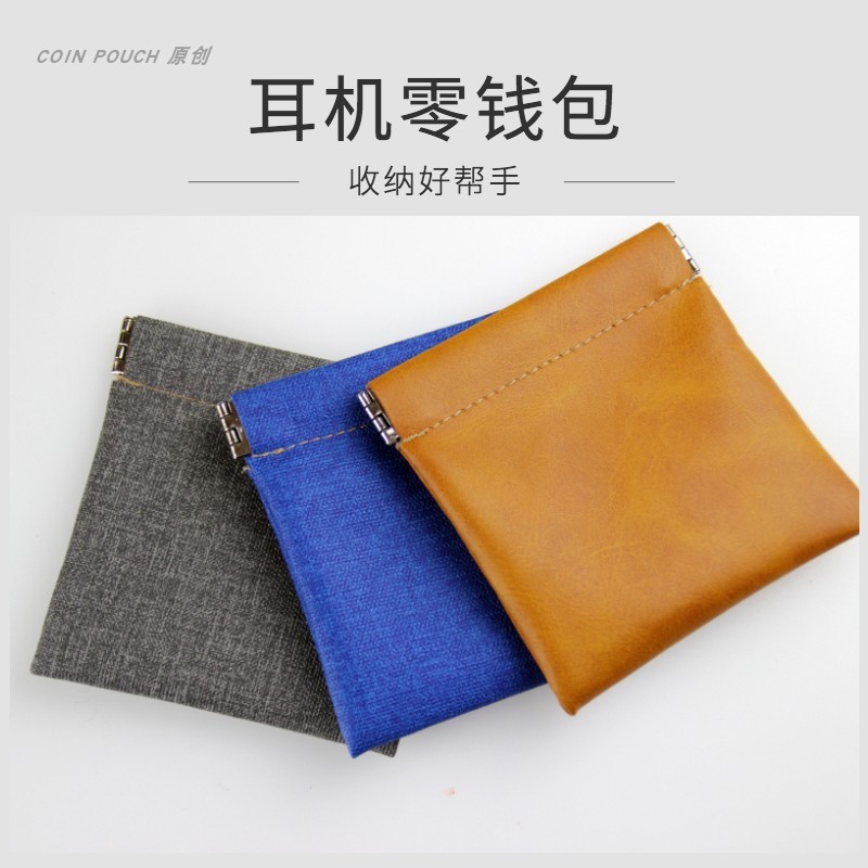 Bluetooth fone de ouvido moeda bolsa boca saco de ouro caso protetor saco de armazenamento chave masculino portátil do p