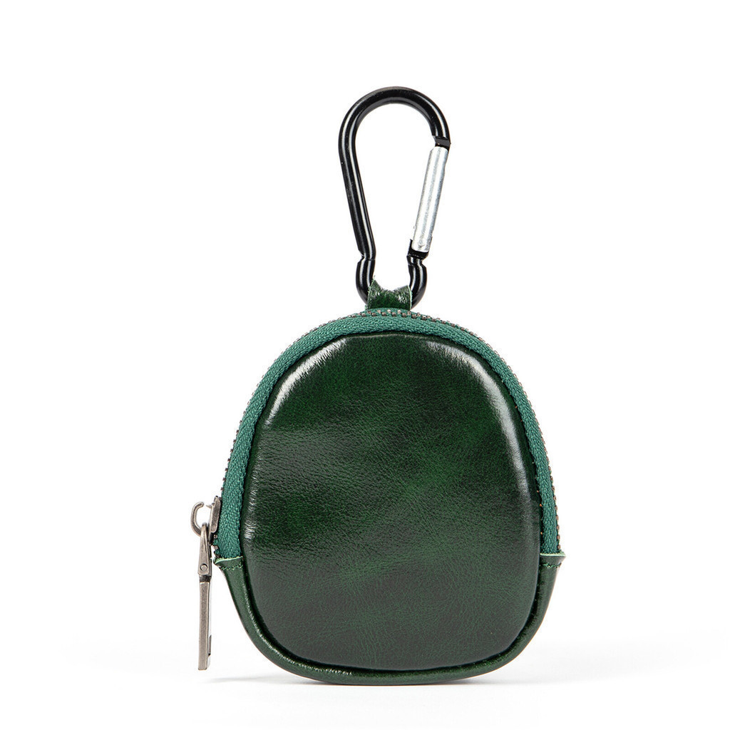 Bolsa de moedas vintage em couro genuíno, com zíper, pode acomodar fones de ouvido Bluetooth, bolsa pequena GFL0