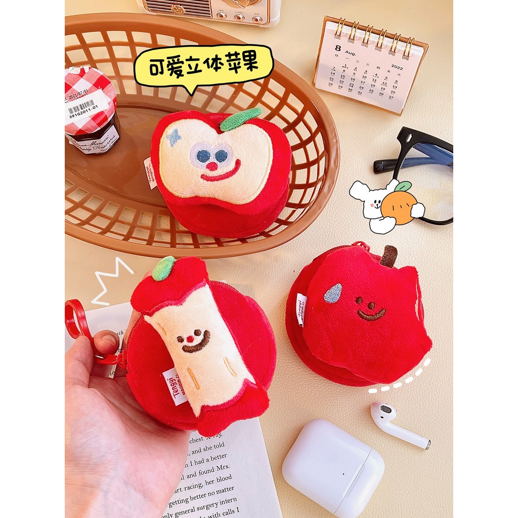 Mini bonito pequeno Apple fone de ouvido saco de armazenamento criativo Bluetooth fone de ouvido saco chave moeda bolsa