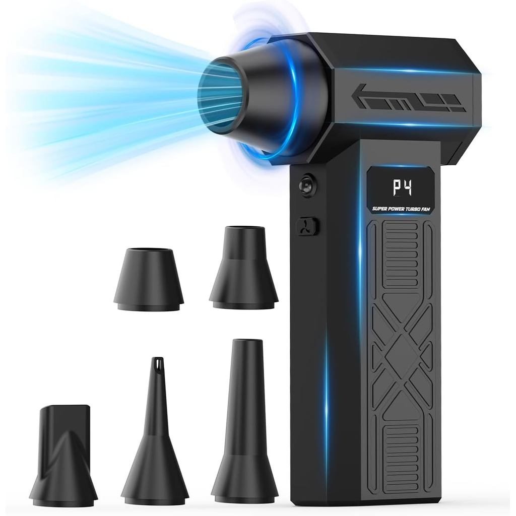 Compressed Air Duster - Rechargeable Electric Air Blower for Keyboard,Camera,PC Vents,Car Interiors & Home,Outdoor Dusti