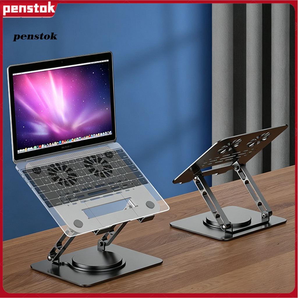 Adjustable Laptop Stand 360 Rotating Computer Holder Foldable for Desk – Portable Height Ergonomic for Notebook Tablet