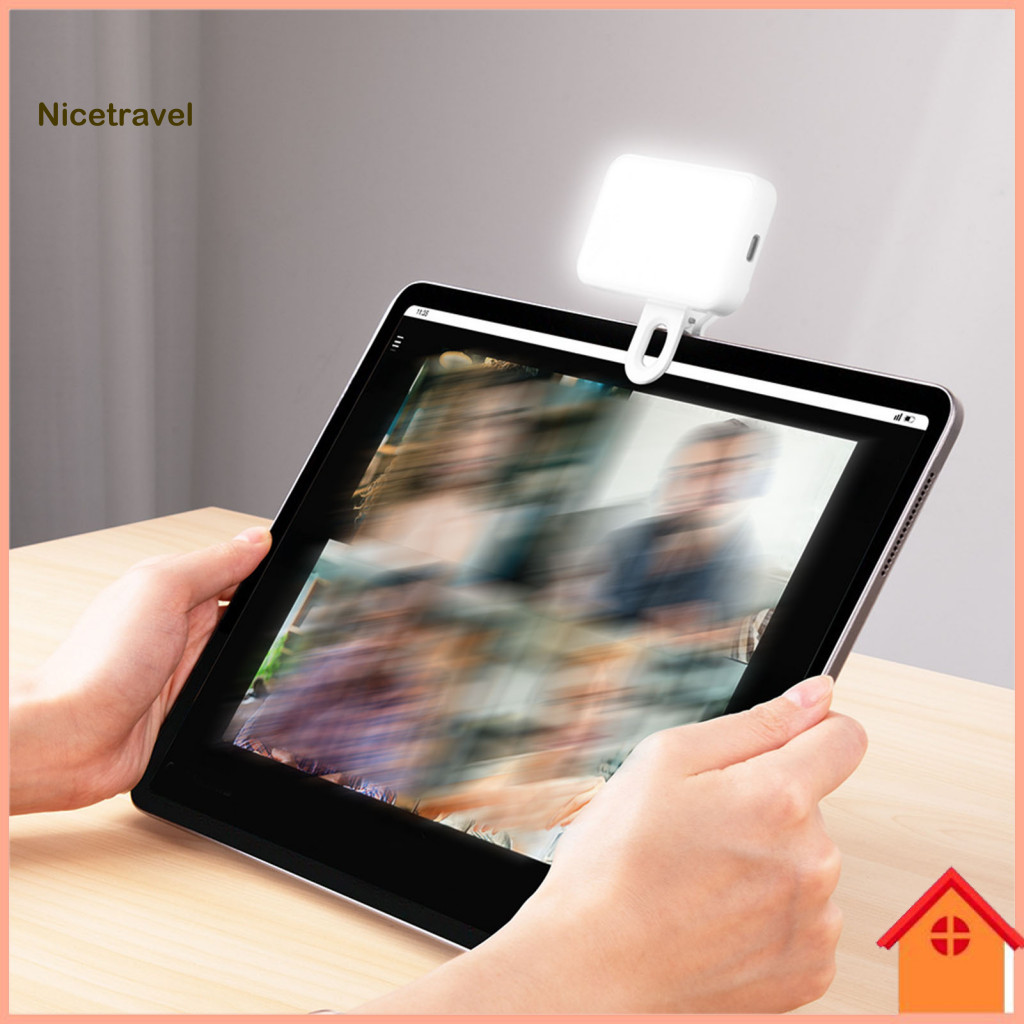 Photography Fill Light Led Clip-on Rechargeable with Clip – Adjustable Brightness for Phone Tablet Laptop Perfect for