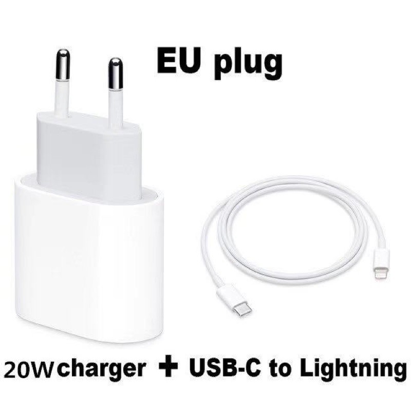20W PD Fast Charger EU Plug With Cable Type C To Lightning For Apple iPhone 12 Pro Max 11 XS MAX USB C Adapter