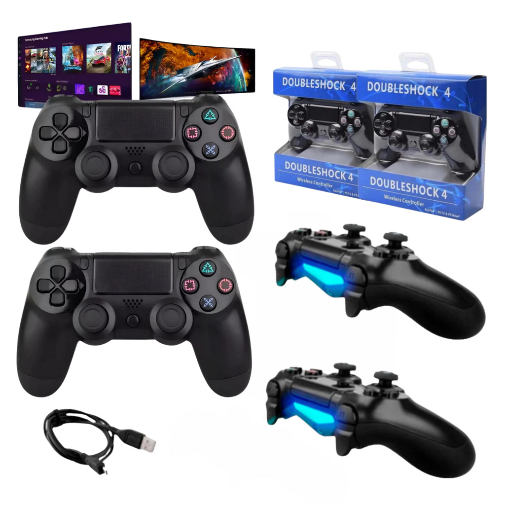 Controle compatível com Smart TV  Sem Fio Double shock 4 Manete  Pc Tablet  Cloud Celular