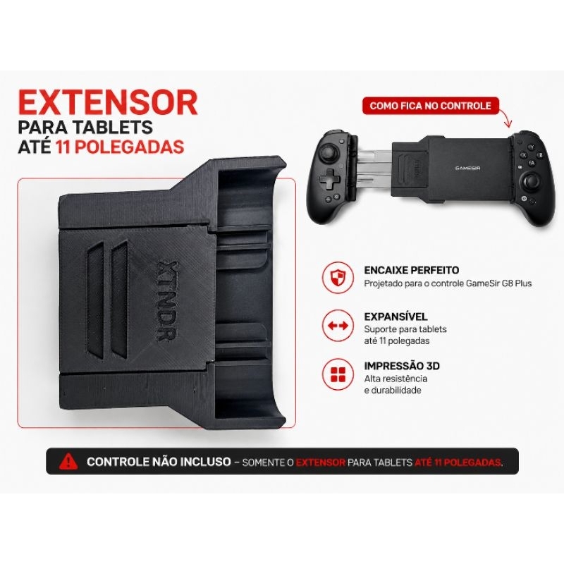 Extensor para GameSir G8 Plus Tablet até 11