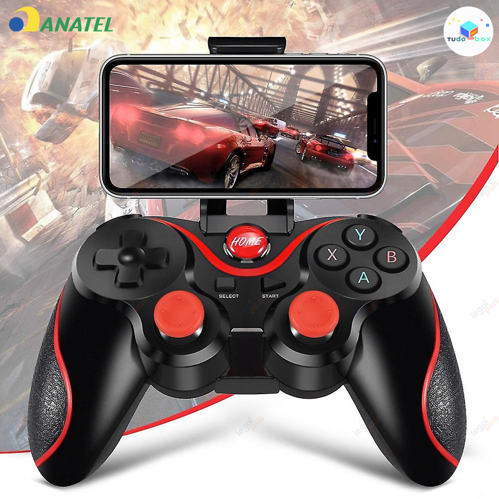 Controle Joystick Bluetooth Universal Com Cabo USB E Suporte Para Celular Tablet Android Ipad