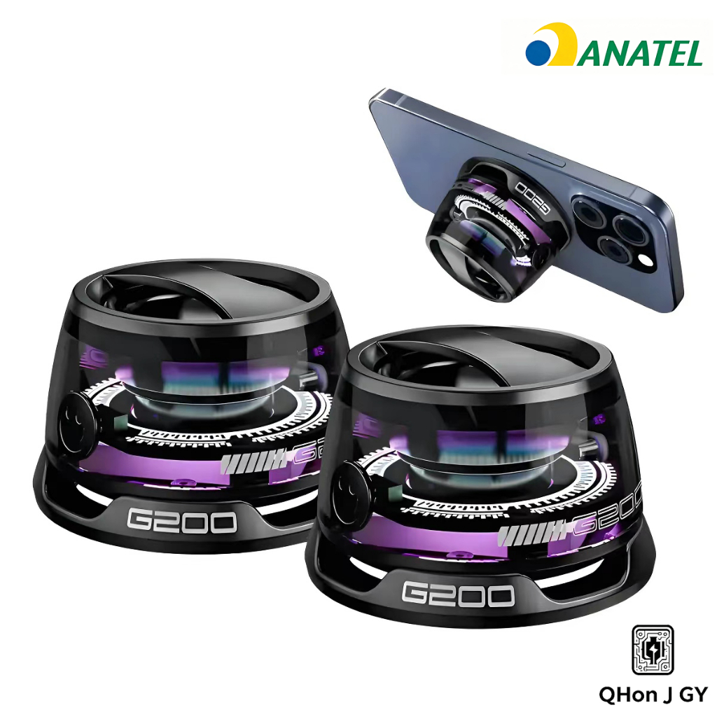 Kit 2 Portable Magnetic Bluetooth LED Speaker Colorful Atmosphere RBG Mini Waterproof Speaker
